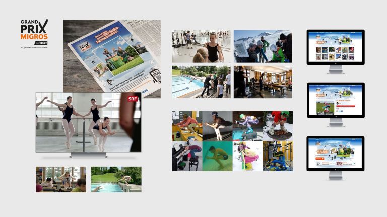 Kampagne für Ski-Hocke-Fotowettbewerb für den Grand Prix Migros