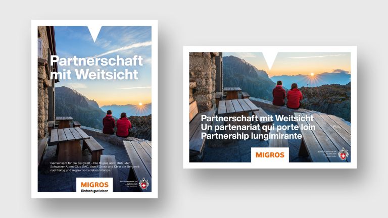Migros und Schweizer Alpen-Club SAC: Kampagne zur Bekanntmachung der Partnerschaft
